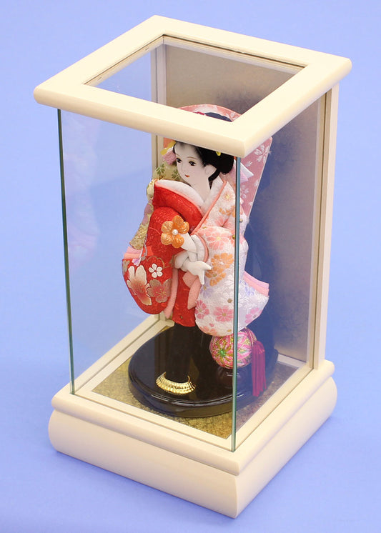 6号押絵羽子板飾り 宴 白ケース入り