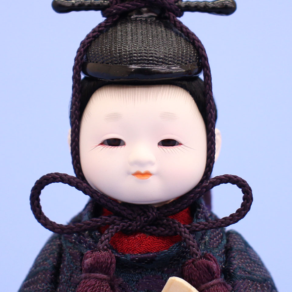 木目込み雛人形単品 JUHO-TOUGEI ふく 01黒赤 殿顔
