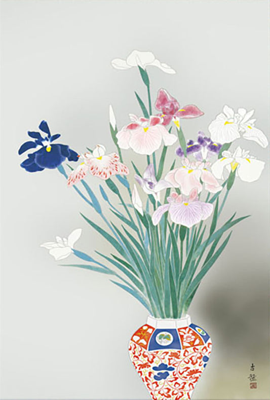 ミニ掛け軸 名画複製画 小林古径 菖蒲