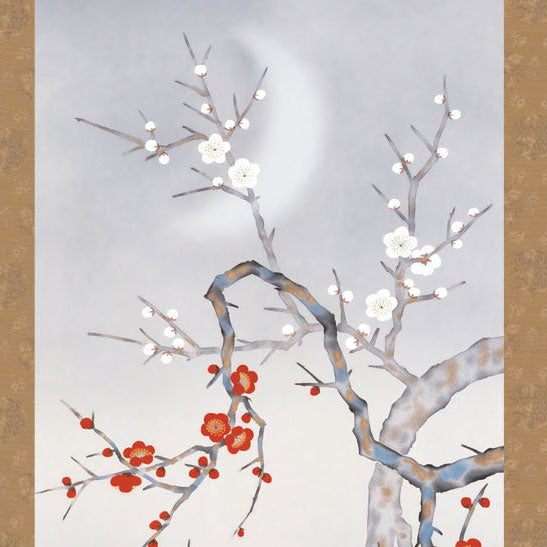 清水玄澄的花鸟画挂轴