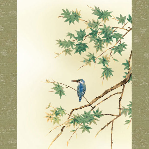 花鸟画挂轴 由西尾香悦绘制的翡翠图