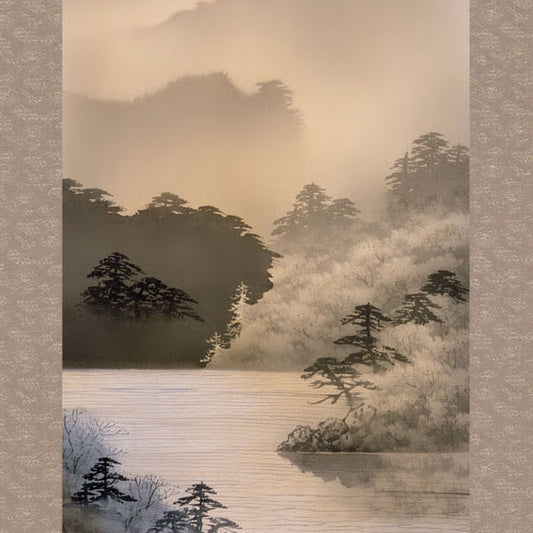 山水画 湖畔黎明 熊谷千風