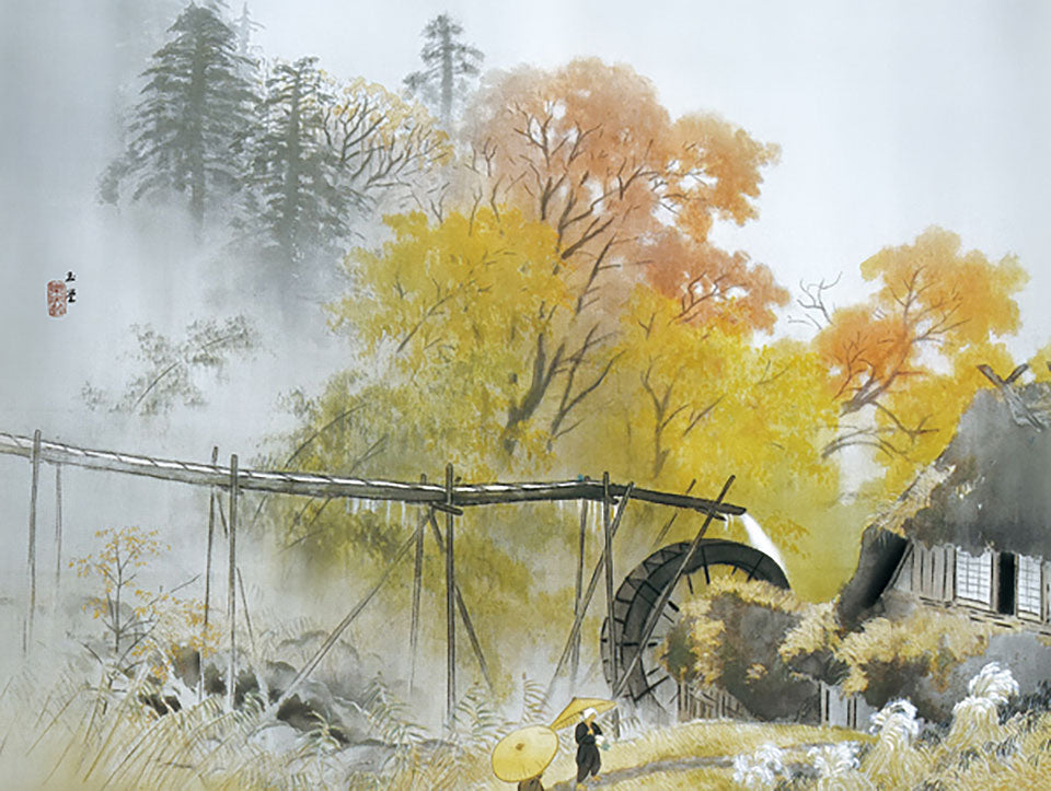 名画複製画 彩雨 川合玉堂