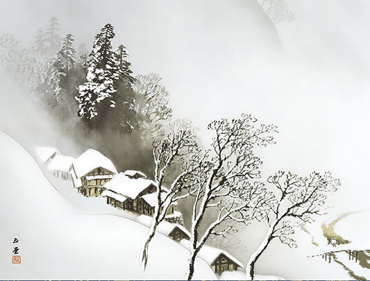 名画複製画 吹雪 川合玉堂