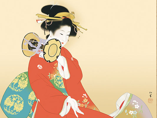 名画複製画 鼓の音 上村松園