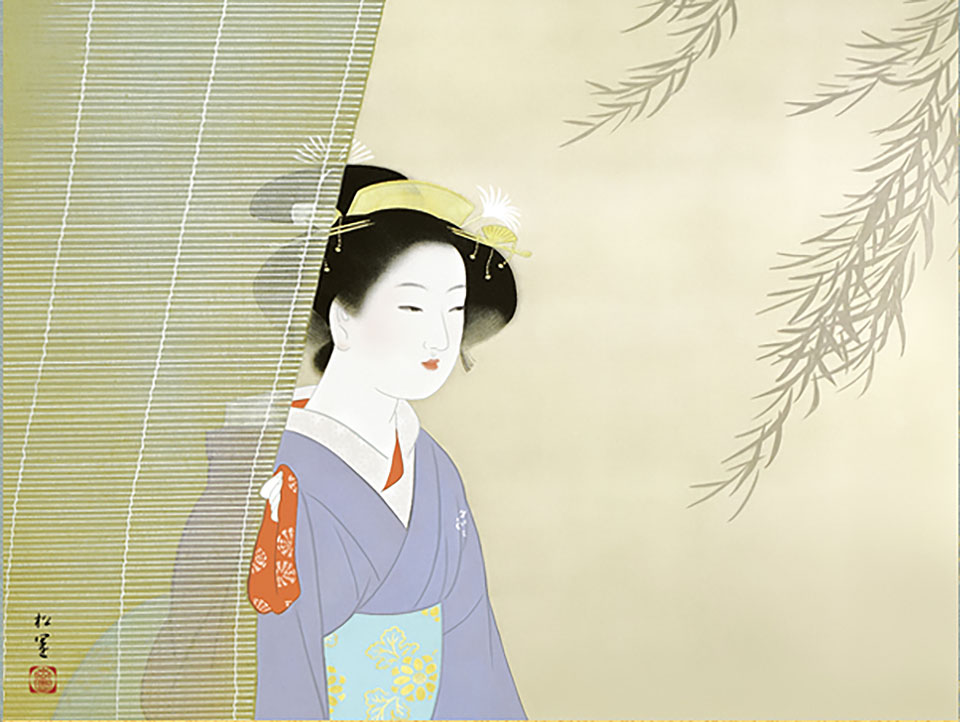 名画複製画 涼風 上村松園