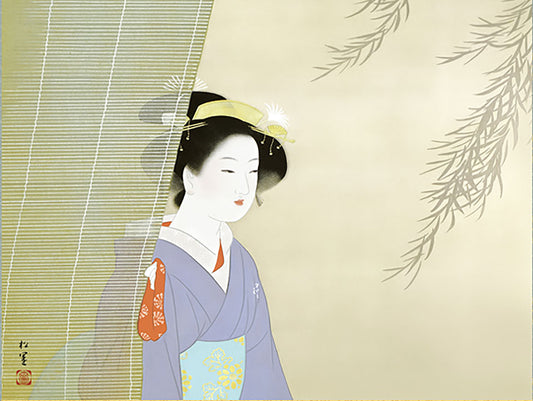 名画複製画 涼風 上村松園