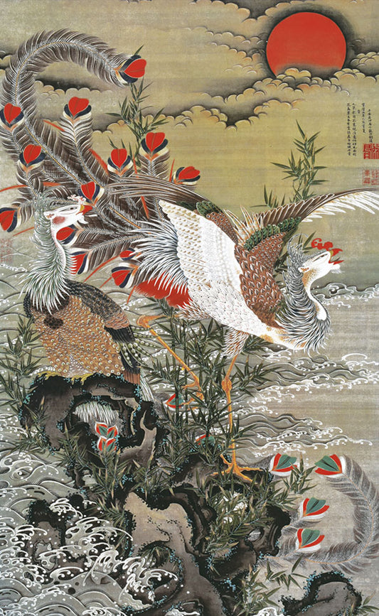 名画複製画 旭日鳳凰図 伊藤若冲