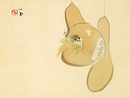 名画複製画 すずめのお宿 竹内栖鳳