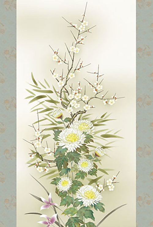 緒方葉水的花鸟画挂轴 - 四君子画