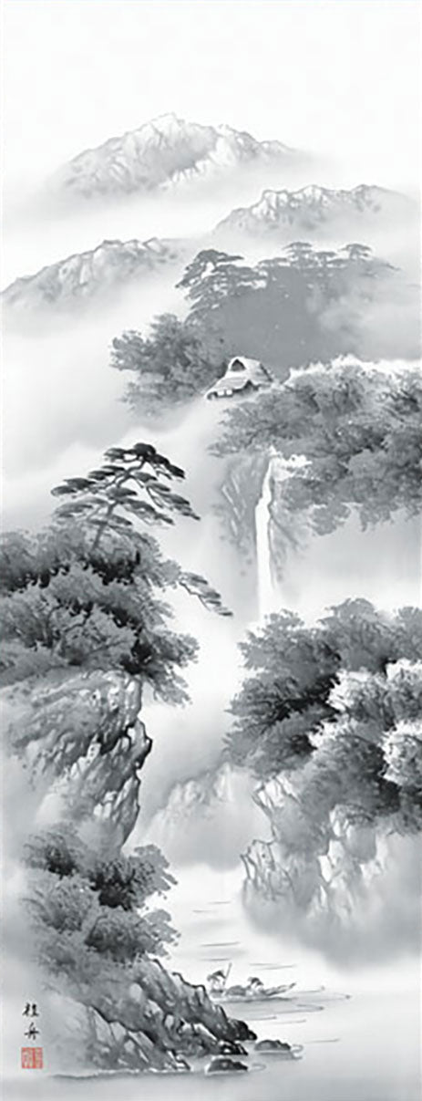 山水画 蒼山憧憬 長江桂舟