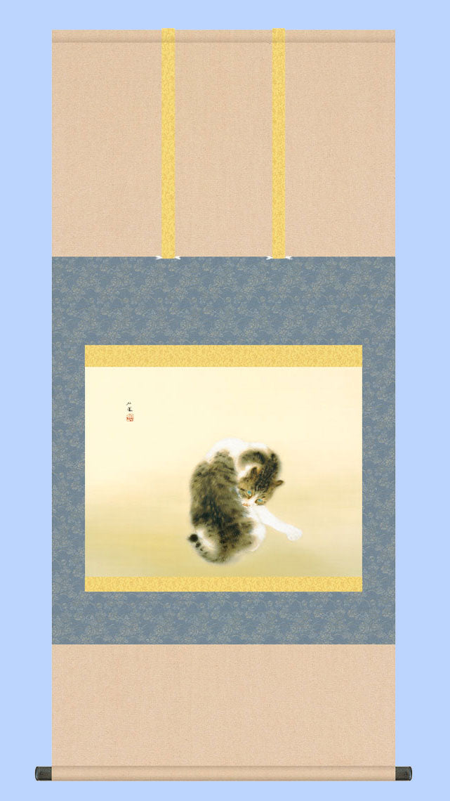 班猫 掛け軸｜竹内栖鳳 動物画 名作複製 – 寿鳳人形の東芸