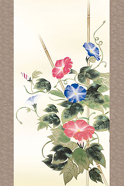 花鸟图挂轴《牵牛花》作者:緒方葉水