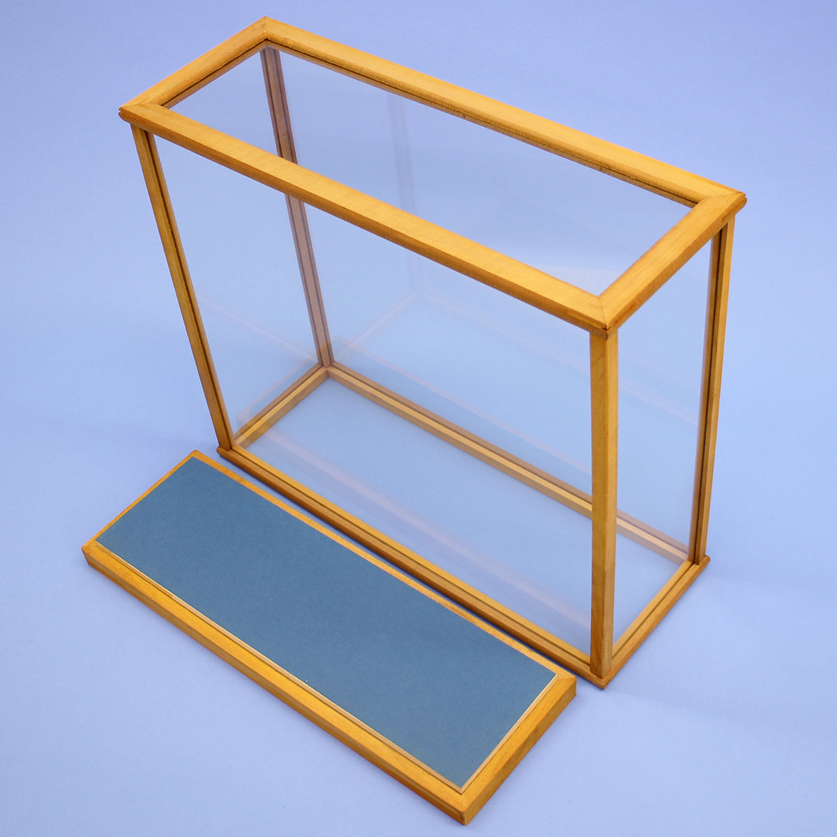 カブセ人形ケース 幅40cm 高さ35cm 船(小)木目調ガラスバック 開く