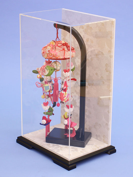 つるし雛ケース飾り 高さ40cm 8号ももか 白桜 アクリルケース入りの可愛いコンパクトサイズ