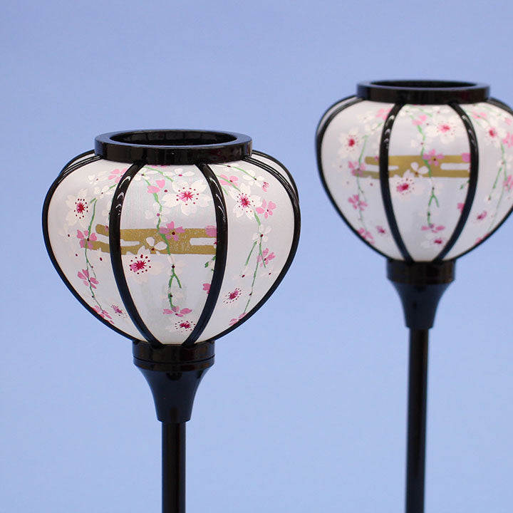 雛人形ぼんぼり (樹脂製) 24cm20p黒やなぎLEDコードレス 消灯