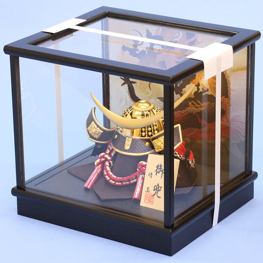 May Doll kabuto Case Decoration Height 23.5cm No. 6 Subaru Date kabuto Engraved Black Frame Cover