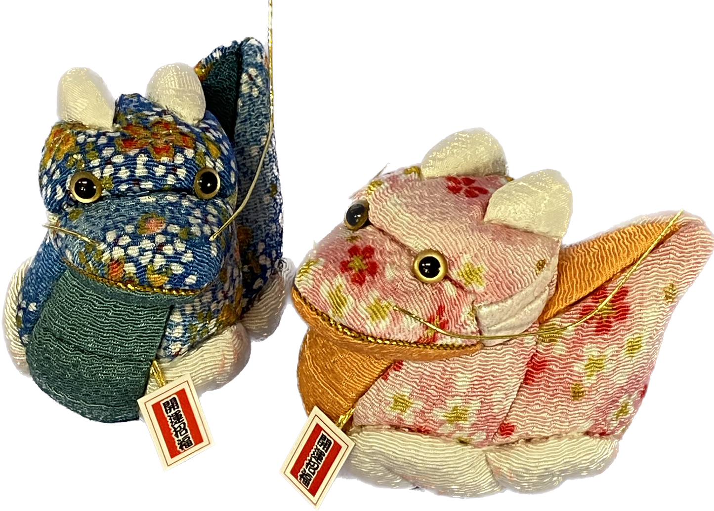 木目込み人形:2024干支辰#11 青、桃 ペア