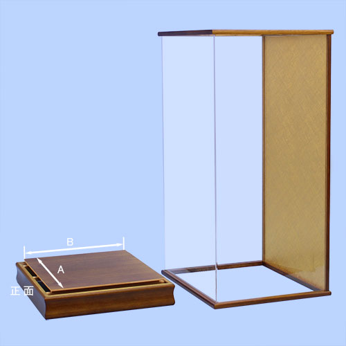 Étui à rabat en acrylique, largeur 49 cm, hauteur 29 cm, FJ6-1 29, fond doré peint en marron foncé