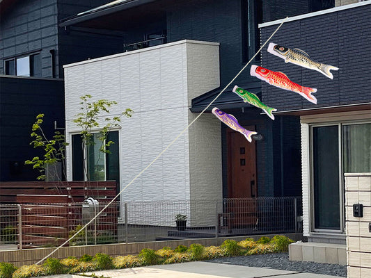 翔勇鯉のぼり 4匹セット 掲揚イメージ