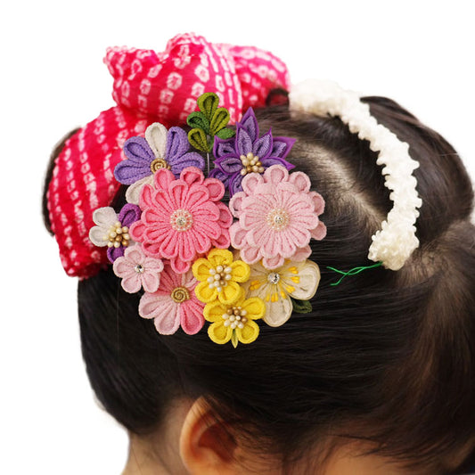 縮緬モダンフラワー 簪イメージ