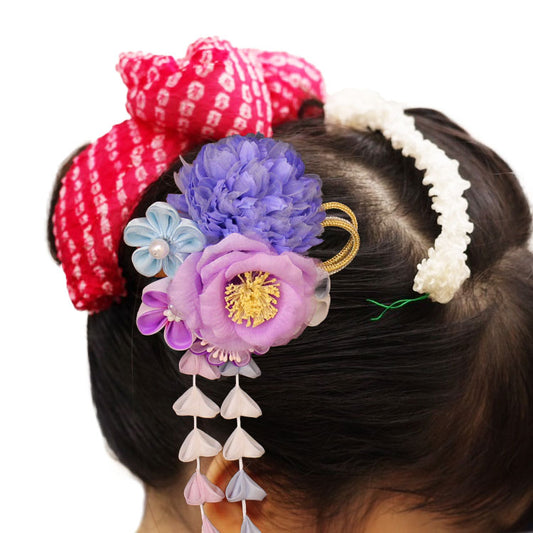 髪飾り羽子板れいパープル 髪飾りイメージ