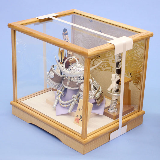 May Doll kabuto Case Decoration Height 27cm No.6 Hayate Uesugi kabuto White Wood Frame