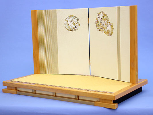 ensemble complet de poupées Hina et paravents, largeur 65 cm, Hinoki-12 Crête ronde du ruisseau clair