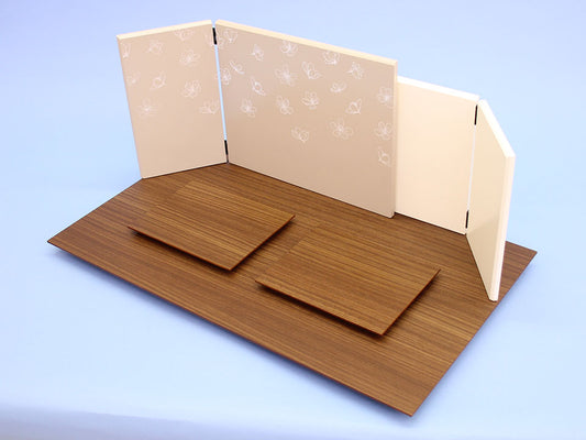 雛人形・平台屏風セット 幅60cm 20号 オデール台桜雲 上から