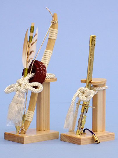 五月人偶配件,弓与剑套装单卖,编号6 原木色