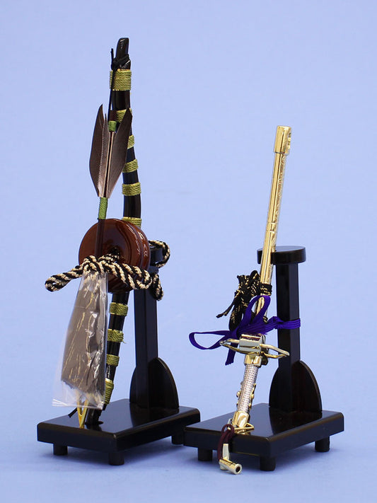 五月人形用付属品、弓太刀セット単品販売 6号緑鳳