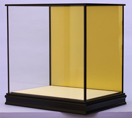 带翻盖人偶展示柜,宽58厘米,高60厘米,AB13,黑色,哑光金色背衬