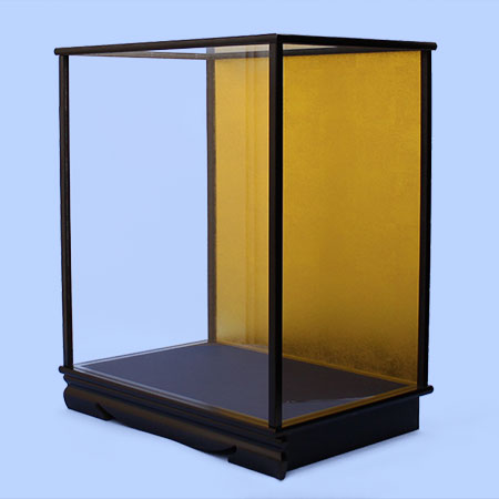 带盖人偶展示柜 宽40厘米 高40厘米 9-1号 Sho 黑色哑光金色背板