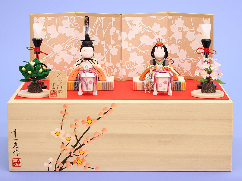 雛人形飾り 木目込み 幸一光作とのとひめ コンパクト収納飾り – 寿鳳