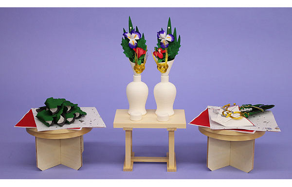 五月人形用、お飾り道具単品 三宝揃え ⑤大型絹花60号京式