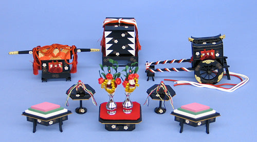 雛道具三段飾り用6点セット 30号桜(木製)