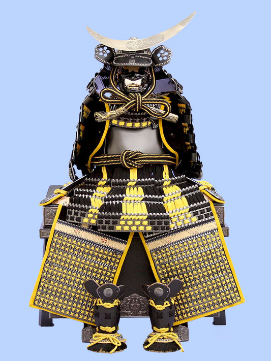 五月人形 単品鎧 高さ 74cm 龍玉作 12号ブロンズ伊達政宗鎧(黒黄威)