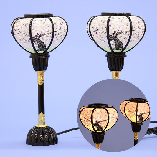 Lanterne poupée Hina (résine) Lanterne chrysanthème moyenne à cordon lumineux 31 cm P