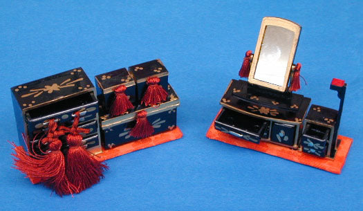 雛道具セット 12号唐草7点セット木目込用 (樹脂製) ズーム