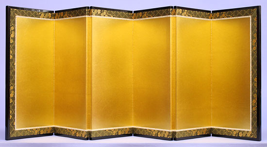 屏風 雛人形用 12号 金屏風 六曲一枚安芸の本金箔押