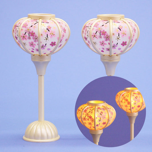 雛人形 ぼんぼり (樹脂製) 18cm小桜LEDコードレスパールホワイト