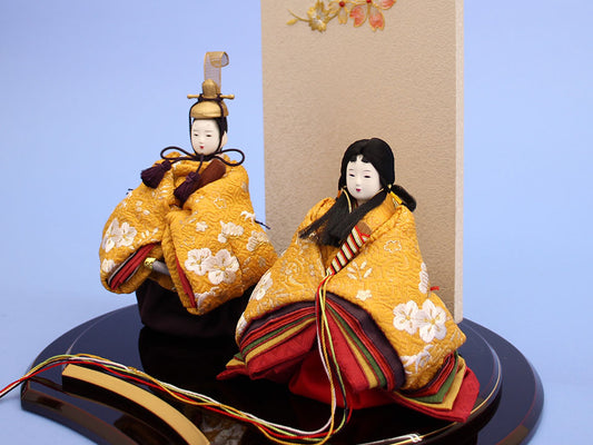 雛人形平飾り 創作雛 葵 金彩刺繍衝立 人形ズームi