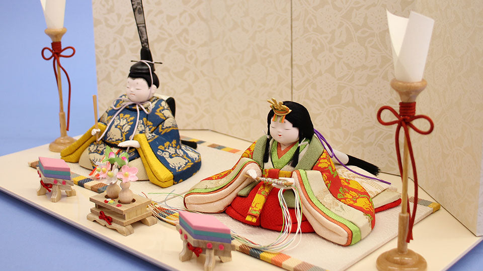 木目込み雛人形 幸一光作蘭 華唐草平飾り ズーム