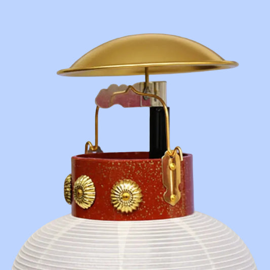 五月人偶,仅装饰用工具,神谷灯笼,顶级尺寸3和4,丝绸覆盖,带照明