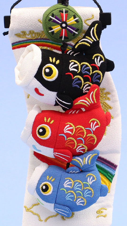 つるしタイプ鯉のぼり 高さ34cm 昇真(極小)タペ台付き