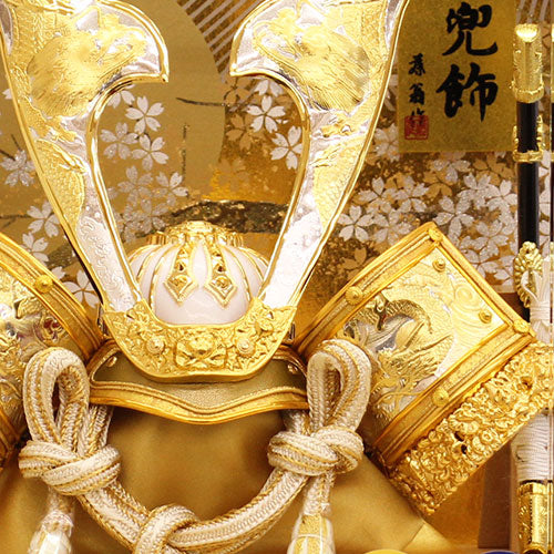 五月人偶兜形人偶柜装饰 高37cm 六角形 东山兜形 亚克力