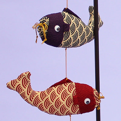 五月人形用 鯉のぼり飾り 対入り・両立て 15号虎太郎