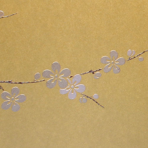 Présentoir de poupée Hina, largeur 80 cm, Kyoto XIe siècle, broderie d'or la plus fine, floraison de pruniers