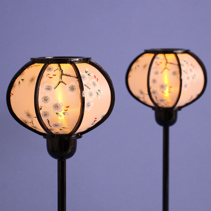 雏人偶灯笼(木制)31厘米中号吉野菊花灯笼 LED 无线款