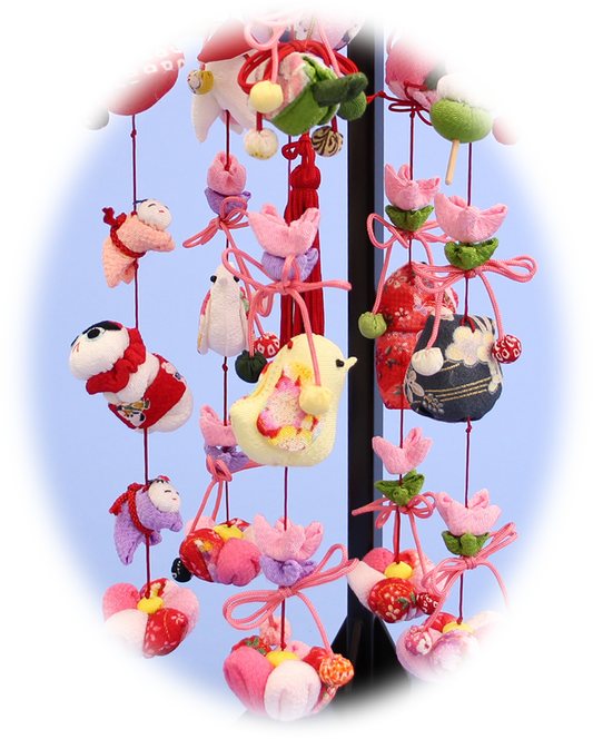 つるし飾り台付き 高さ 41cm 12号雪割草 台付き